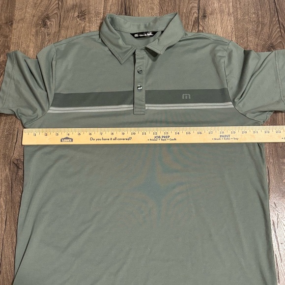Travis Mathew Glenview Stripe Golf Polo Sage Green Men’s size Large - Picture 7 of 10